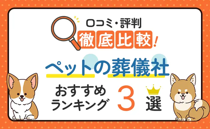 ペット葬儀のおすすめ葬儀会社｜口コミでも評判の良いランキング3選
